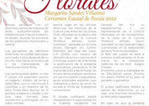 01 Infórmate sobre los requisitos de los 49º Juegos Florales Margarito Sández Villarino Certamen Estatal de Poesía