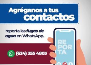 02 Oomsapas Los Cabos habilita número de WhatsApp para reportar fugas de agua