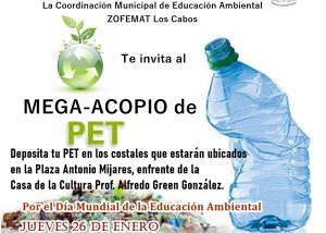 06 Invita Gobierno de Los Cabos a sumarse a la jornada de reciclado de plaìsticos que se realizaraì este 26 de enero
