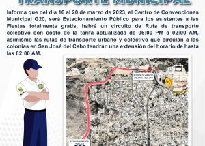 09 Se extenderán horarios de transporte público para las Fiestas Tradicionales de San José Del Cabo 20231